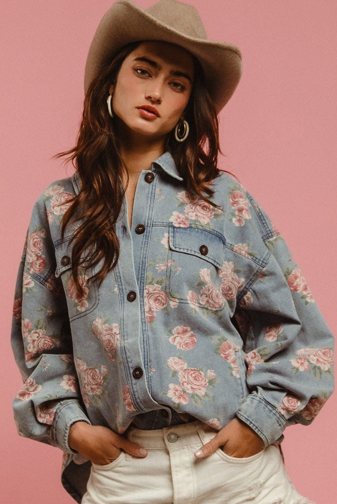Floral Denim Jacket