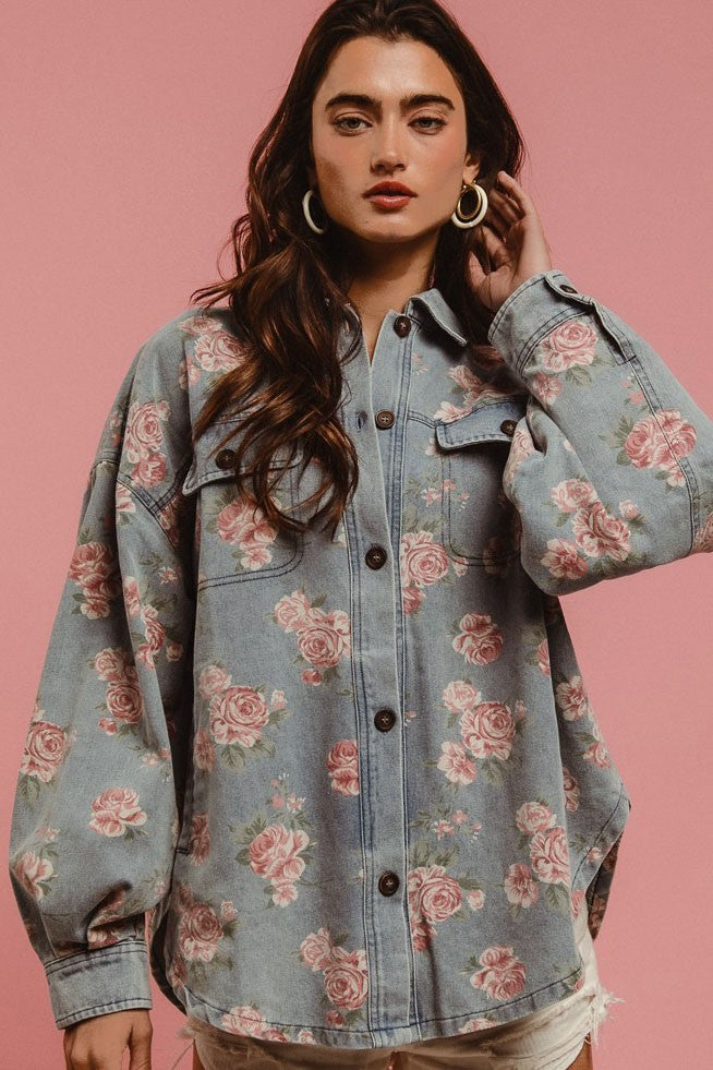 Floral Denim Jacket