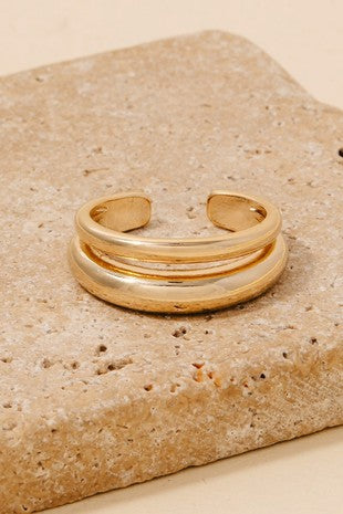 Double Layered Open Band Ring