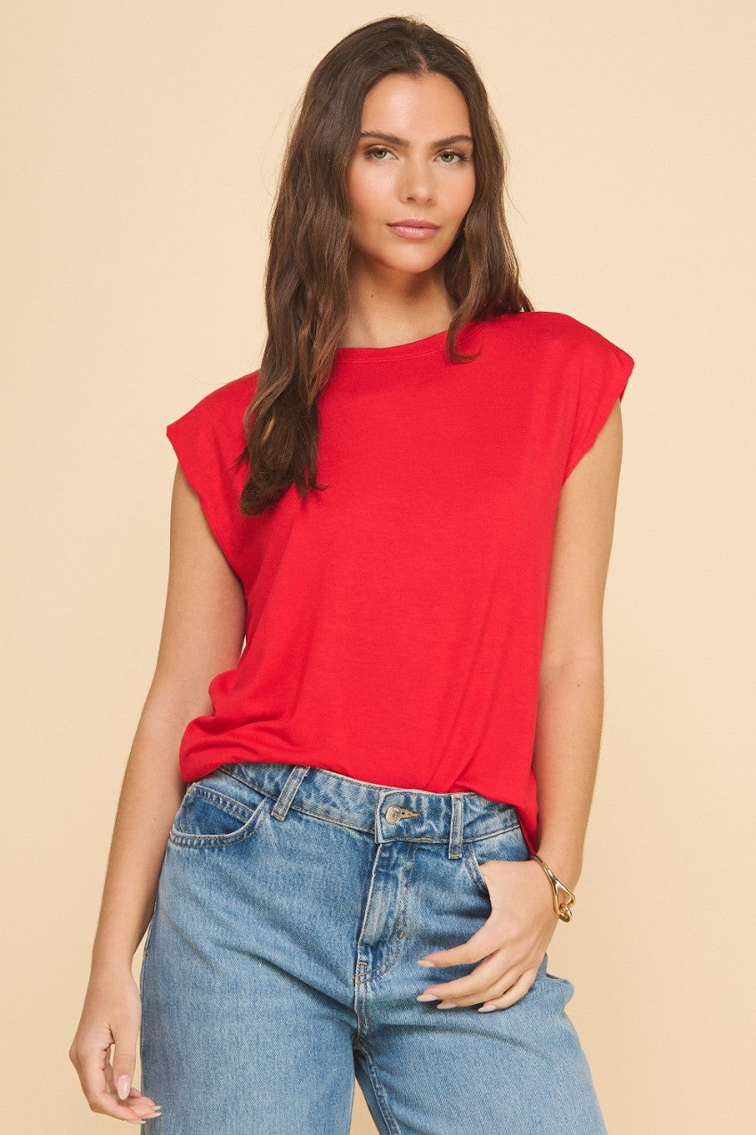 Muscle Tee- Red