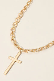 Metal Cross Pendant Necklace