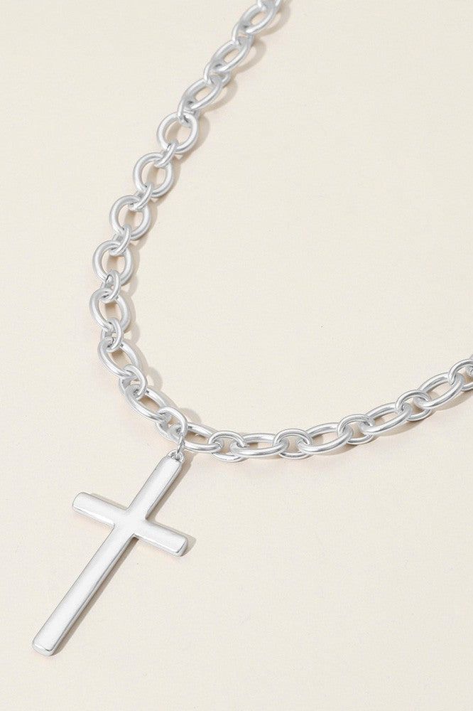 Metal Cross Pendant Necklace