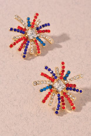 Firework Burst Sparkle Stud Earrings