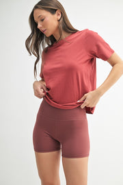 Classic Boxy Fit Tee- Red Pear