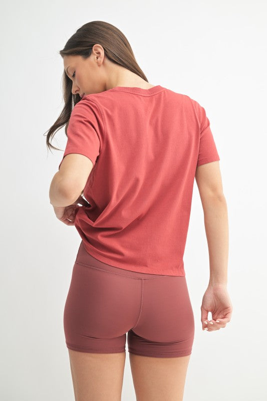 Classic Boxy Fit Tee- Red Pear