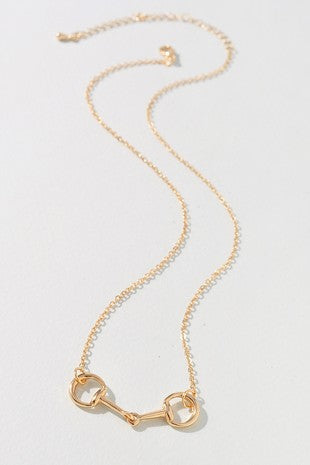 Gold Horse Bit Chain Necklace