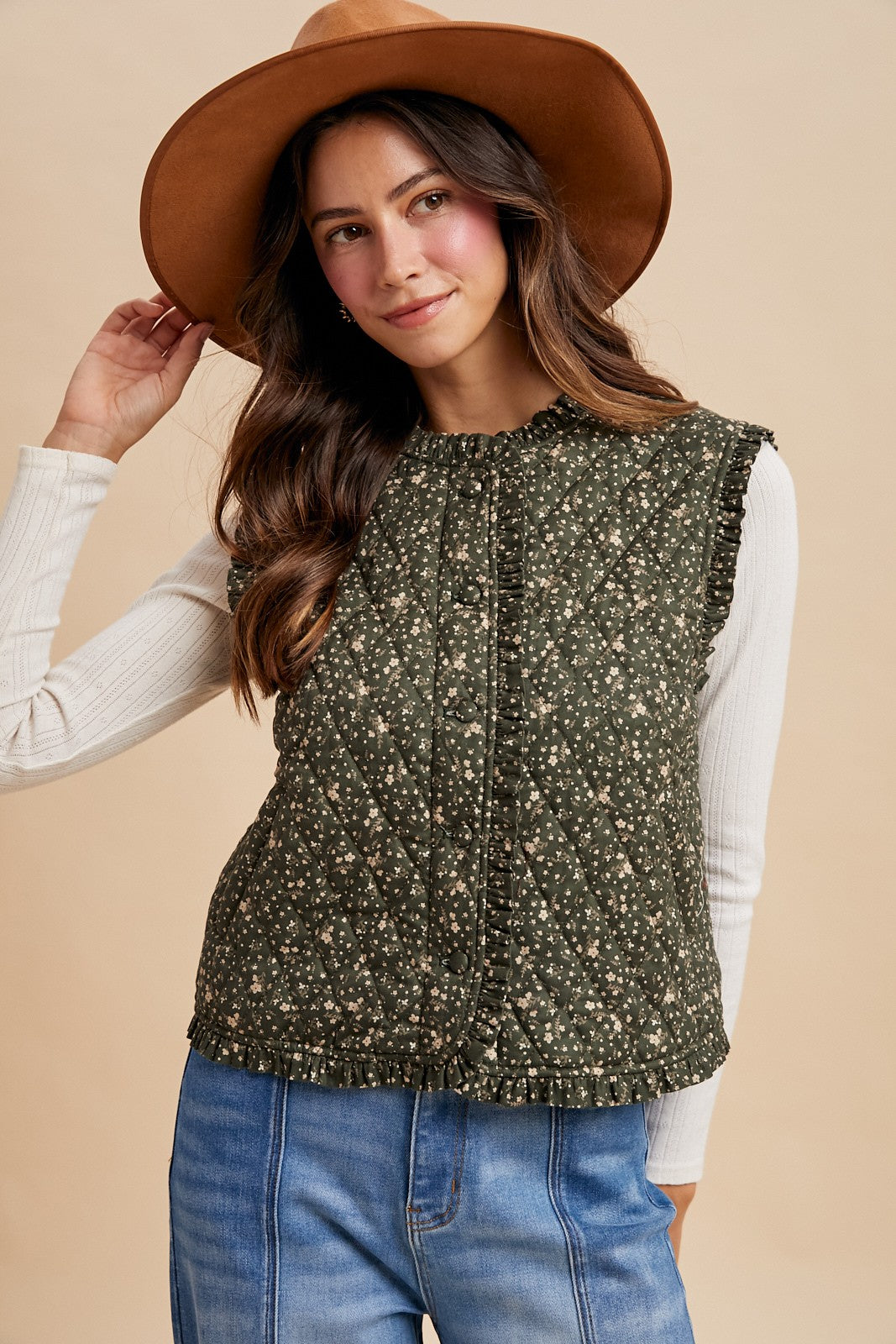 Floral Quilted Vest