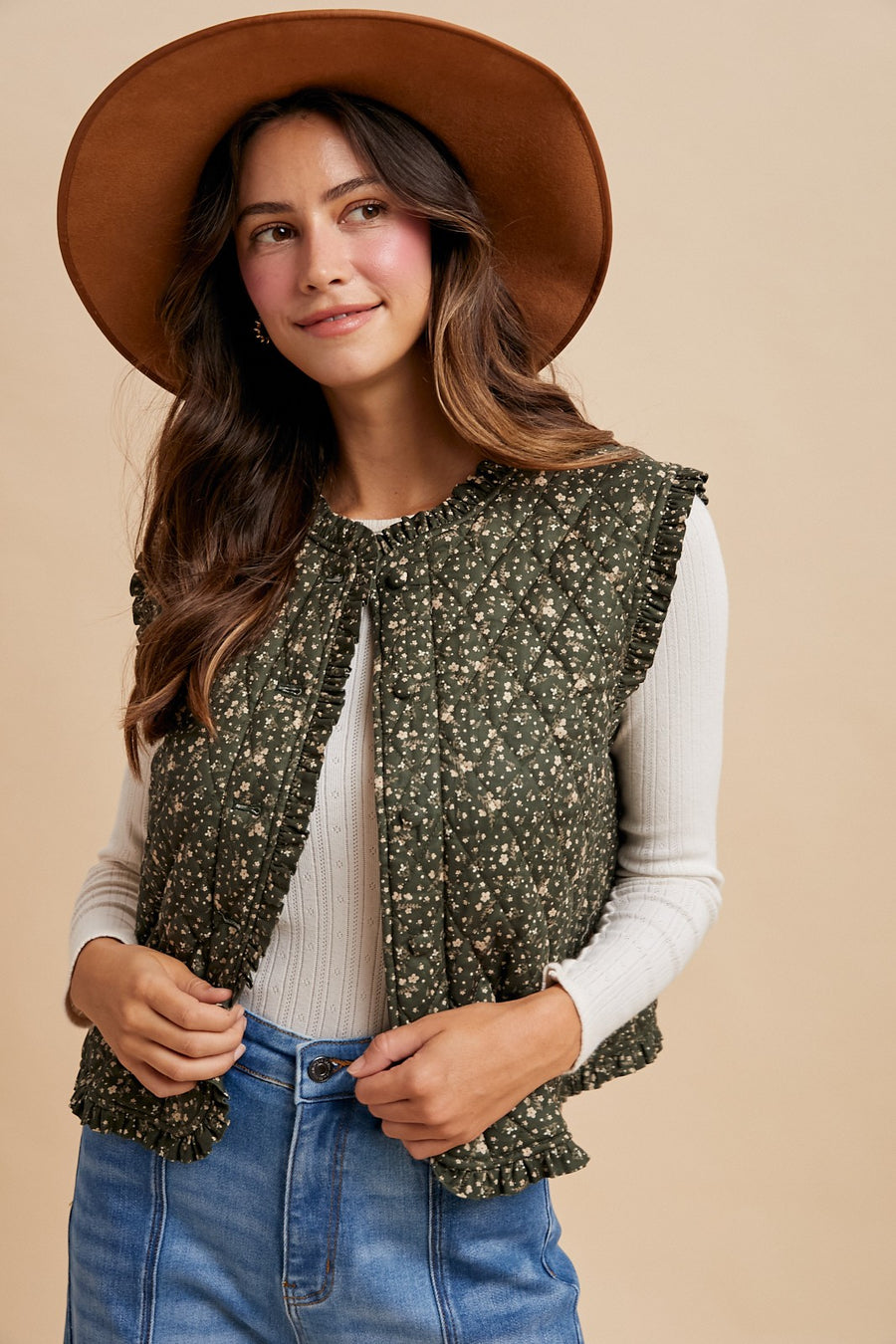 Floral Quilted Vest