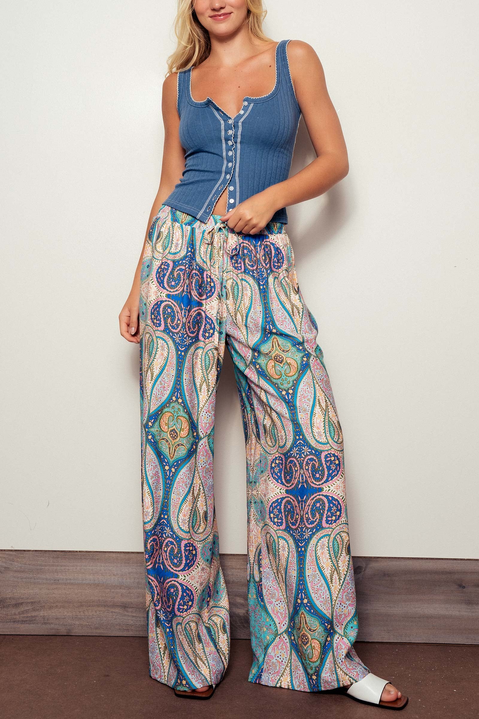 Sunset Paisley Palazzo Pants