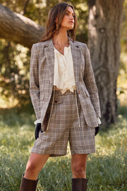 Plaid Single-breasted Blazer