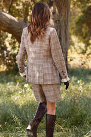 Plaid Single-breasted Blazer