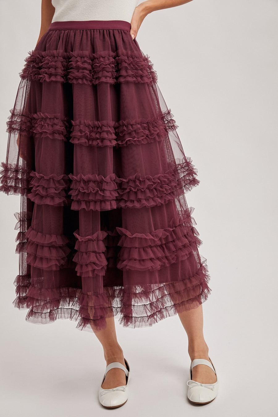 Romantic Tulle Midi Skirt