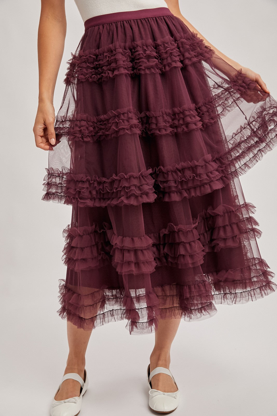 Romantic Tulle Midi Skirt