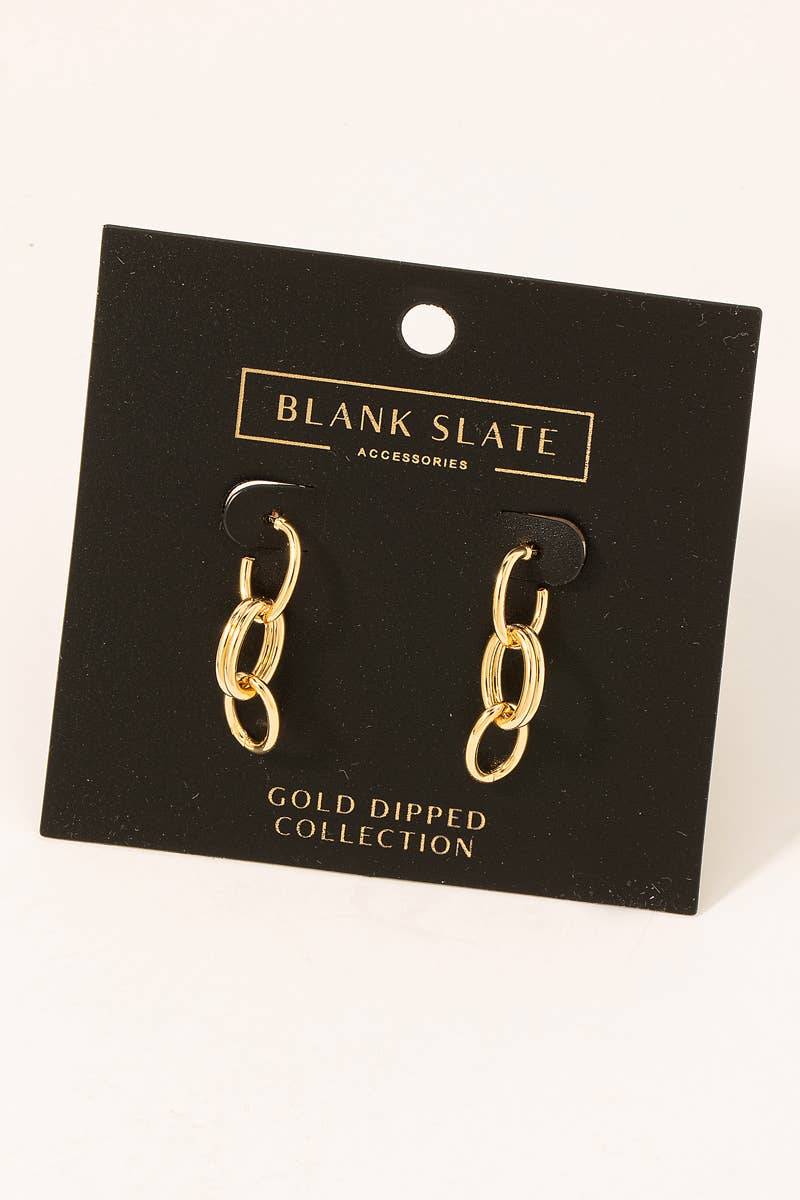 Gold Dipped Chain Drop Earrings