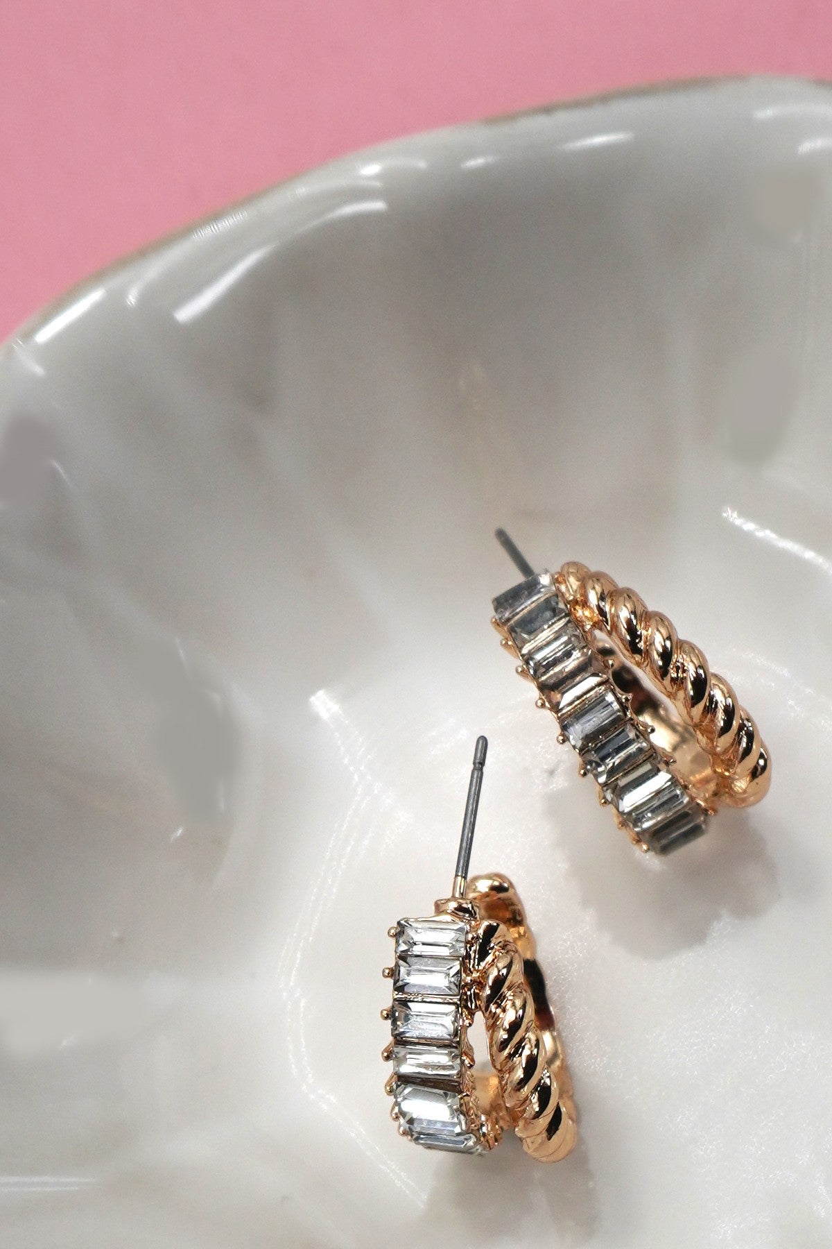 Baguette Huggie Hoop Earrings