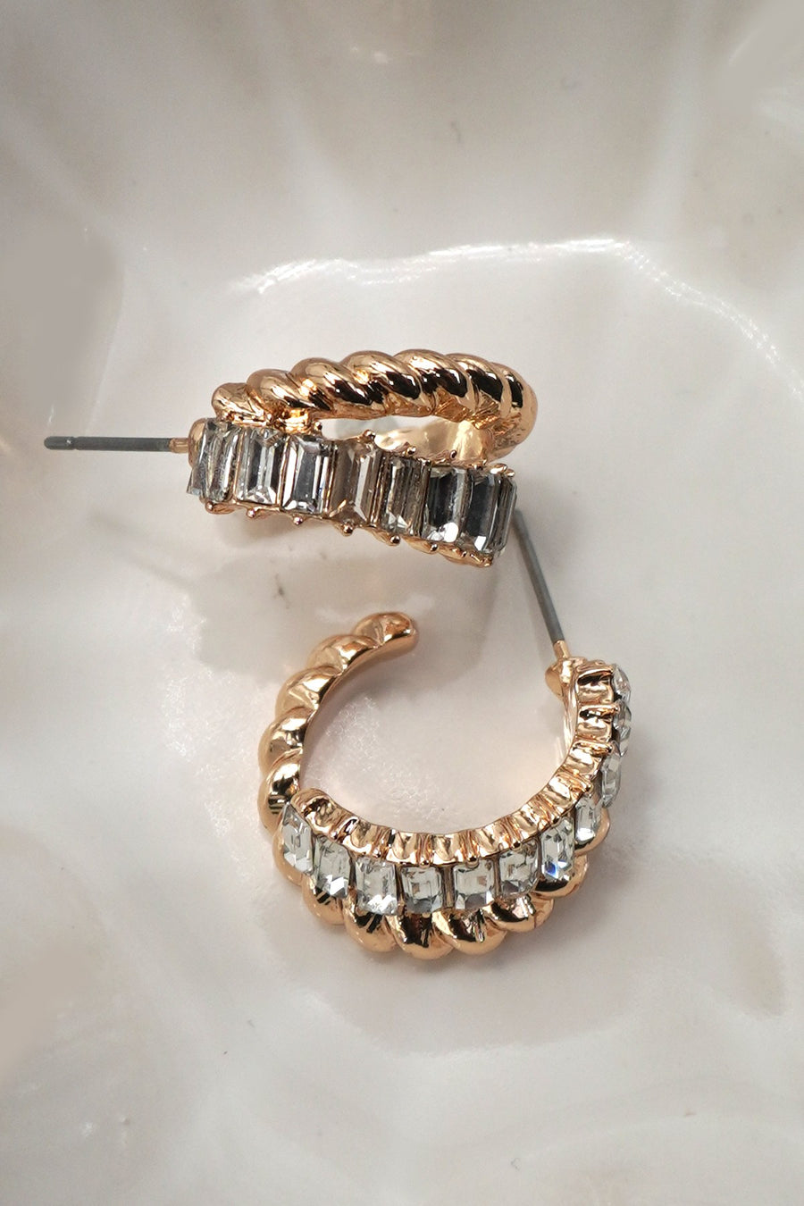 Baguette Huggie Hoop Earrings