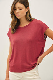 Linen Blend Top- Wine