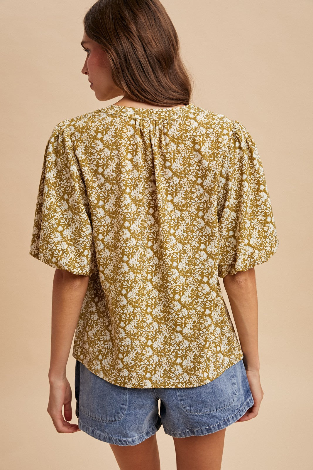 Floral Puff Sleeve Blouse