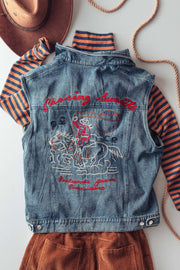 Chasing Sunset Embroidered Denim Vest