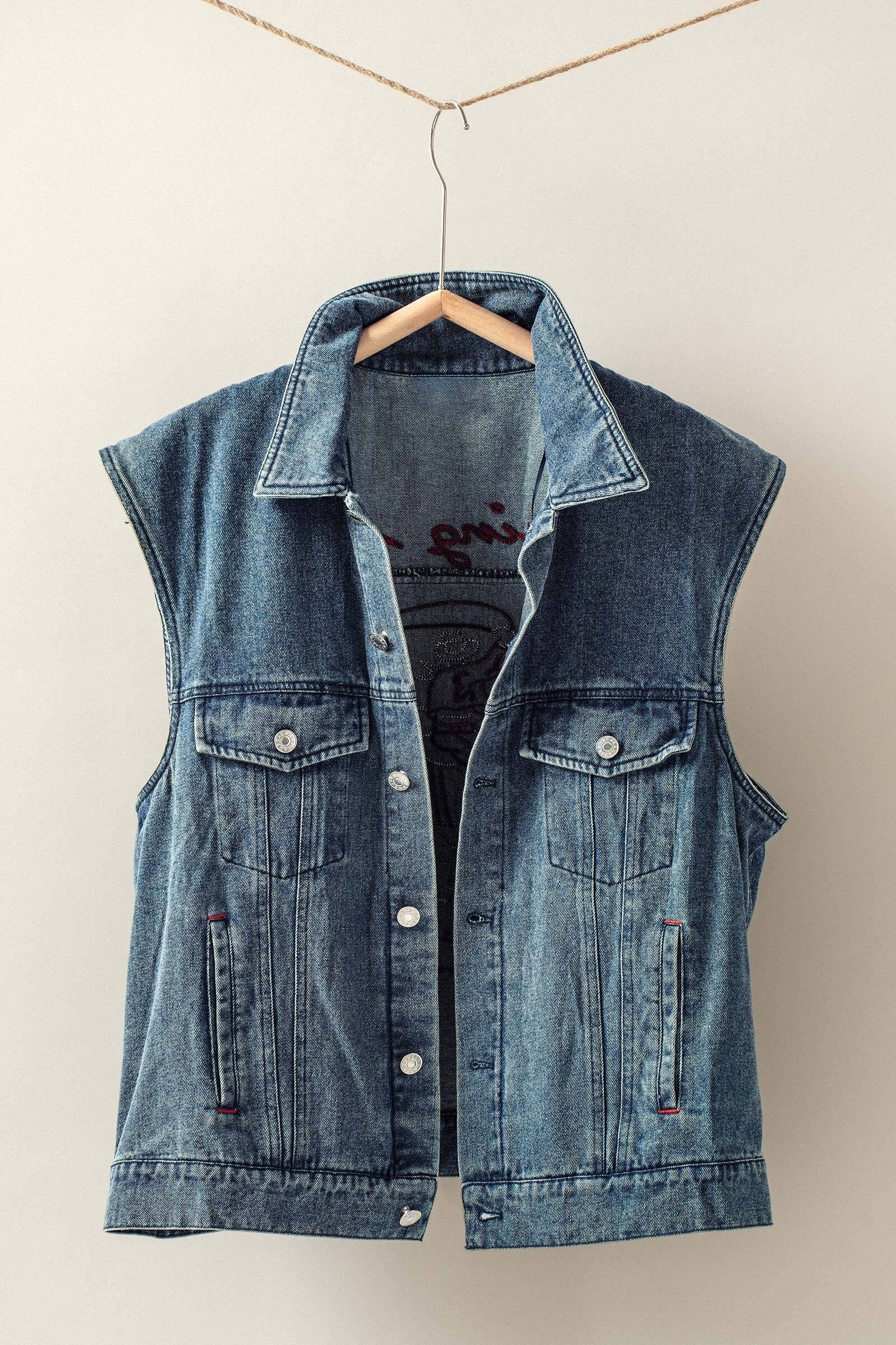 Chasing Sunset Embroidered Denim Vest