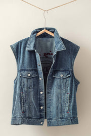 Chasing Sunset Embroidered Denim Vest