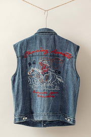 Chasing Sunset Embroidered Denim Vest