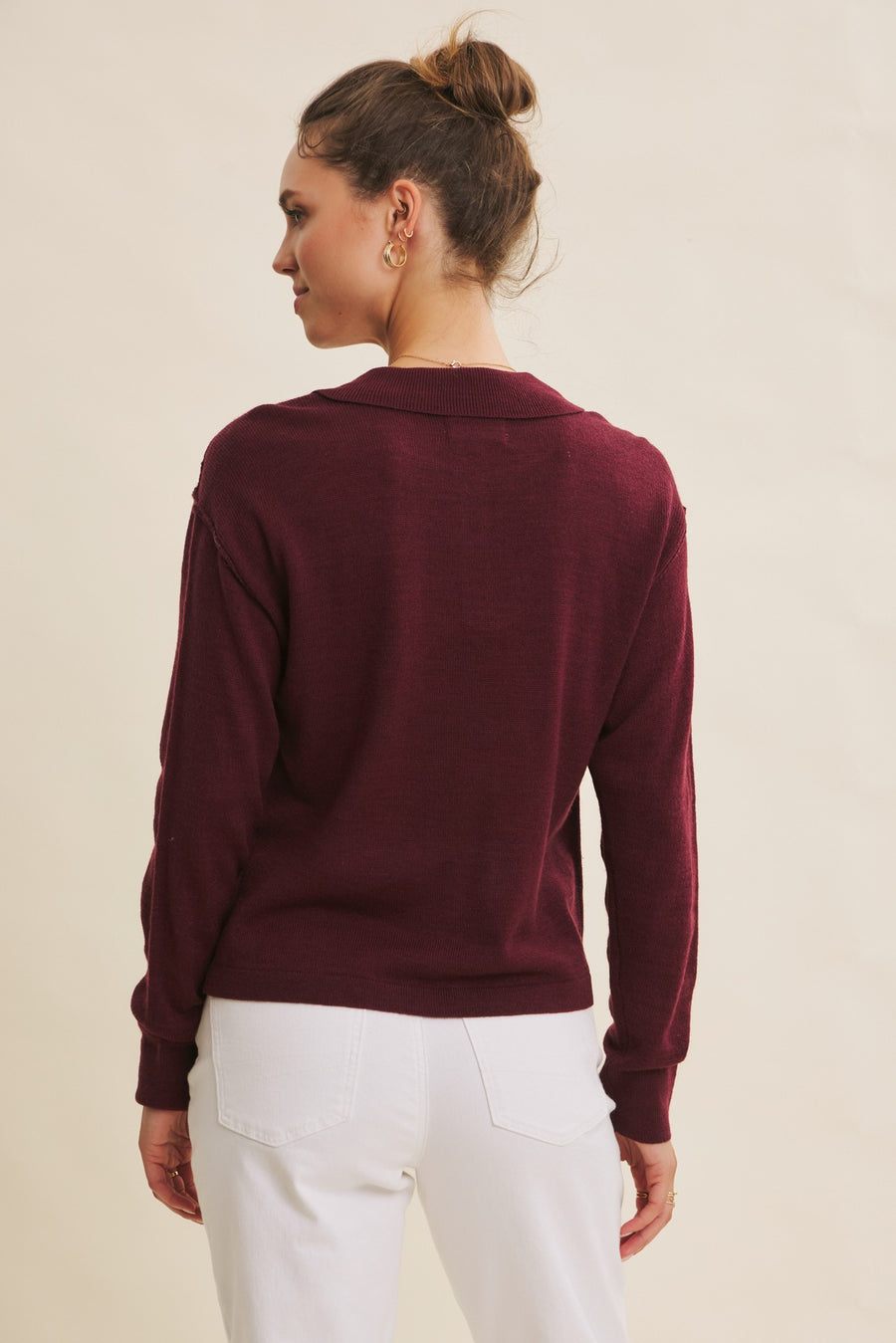 Burgundy Sweater Top