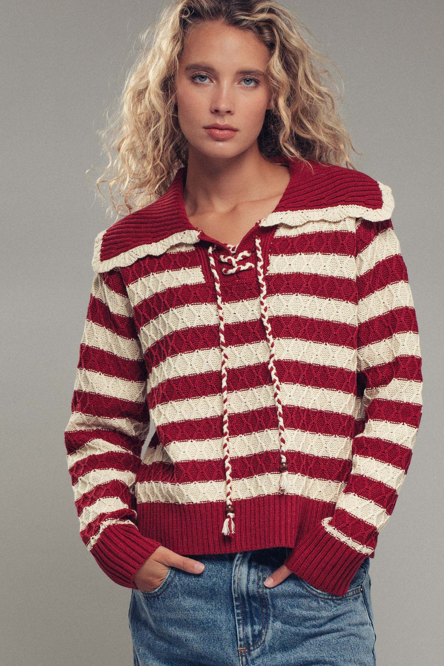 Textured Striped Sweater