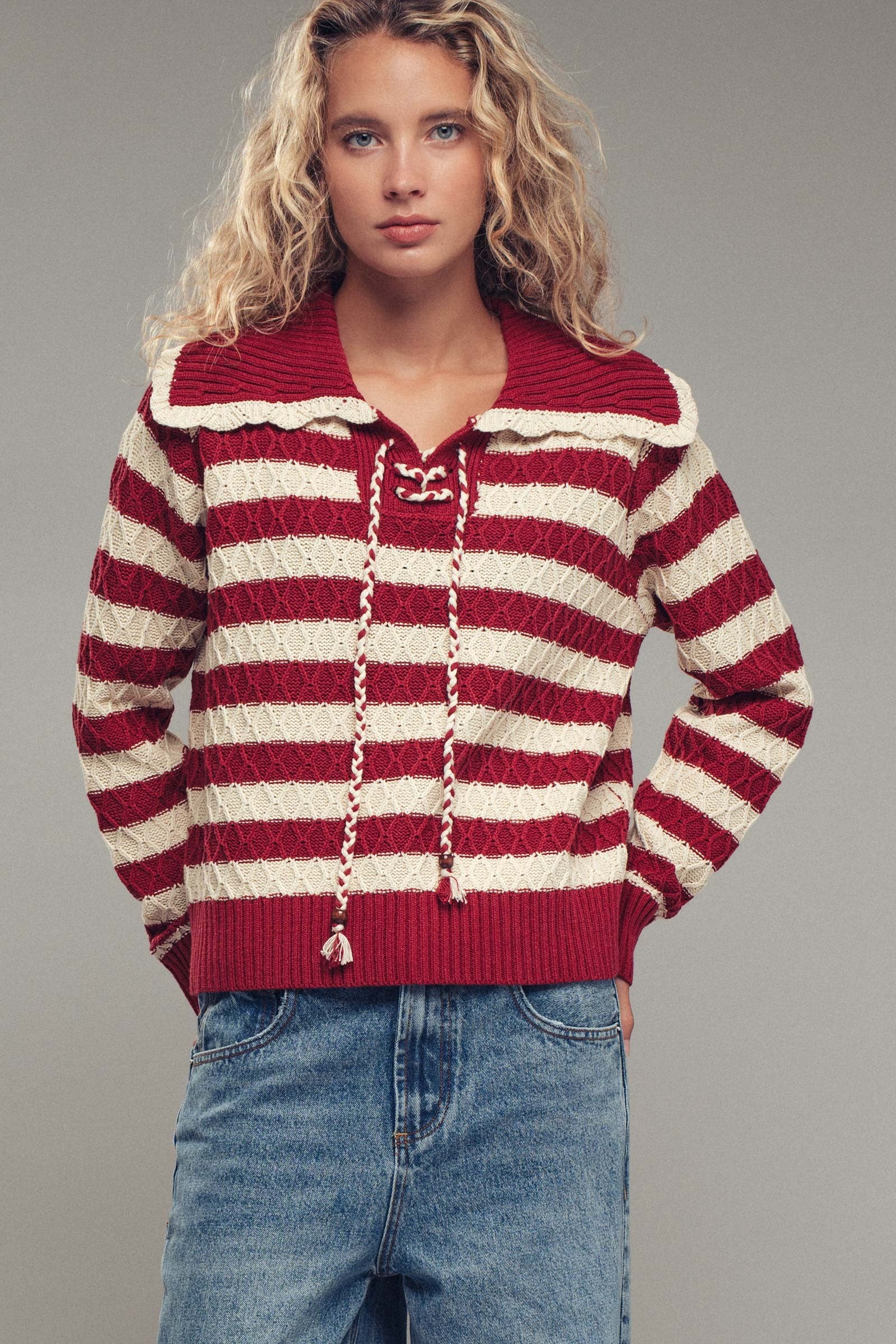 Textured Striped Sweater