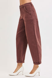 Ankle Cuffed Barrel Pants