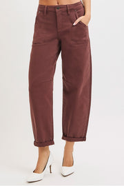 Ankle Cuffed Barrel Pants