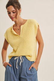 Effortless Slub Sweater Top- Butter