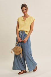 Effortless Slub Sweater Top- Butter