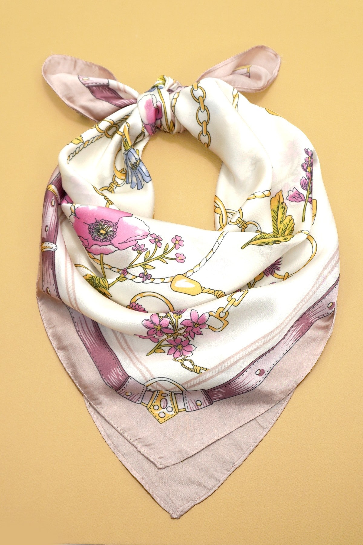 Large Floral Print Bandana Scarf