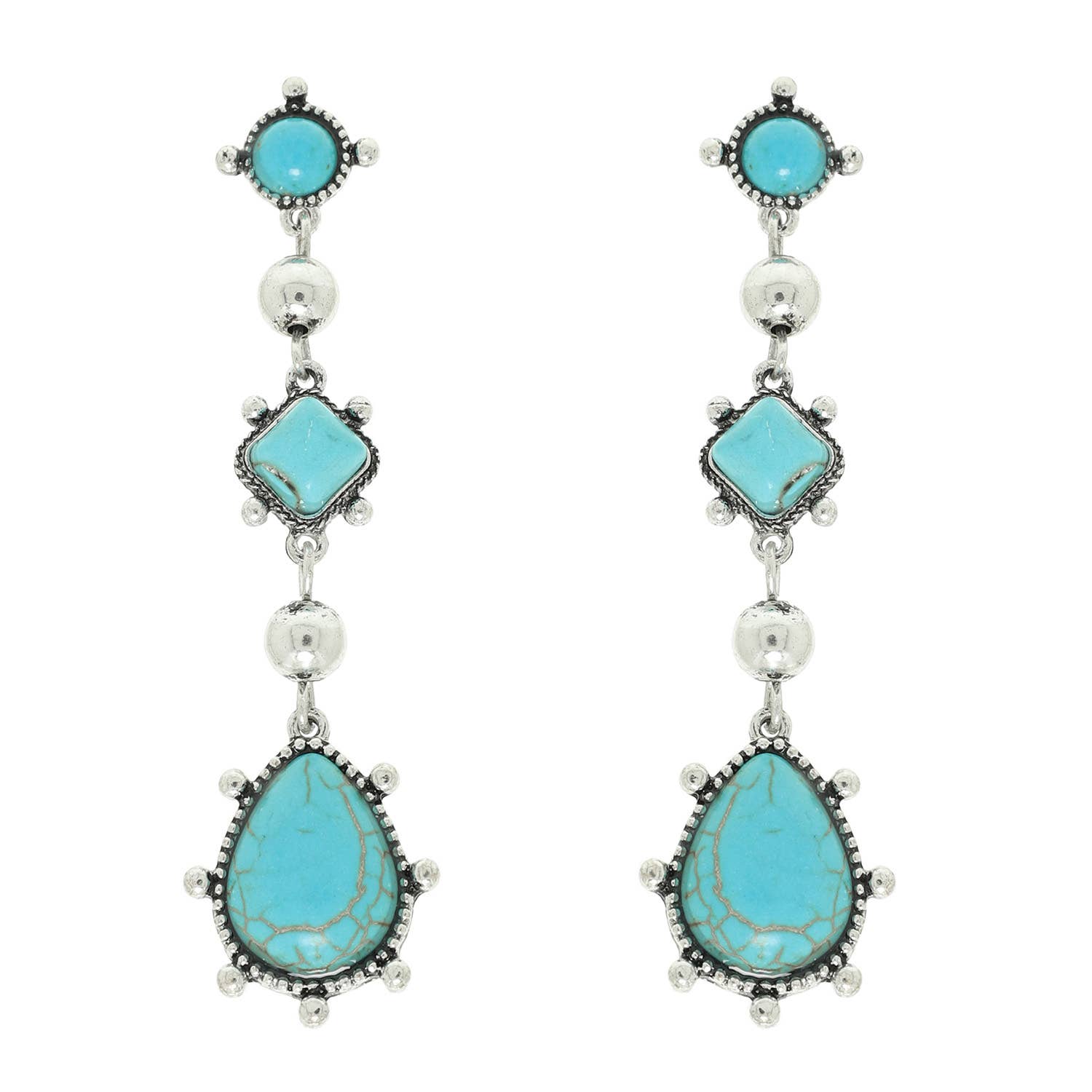Teardrop Turquoise  Earrings