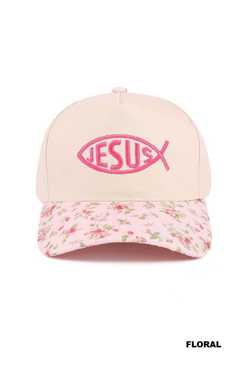 Jesus Fish Symbol- Pink Floral