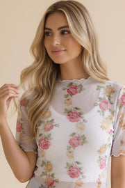 Floral Mesh Top