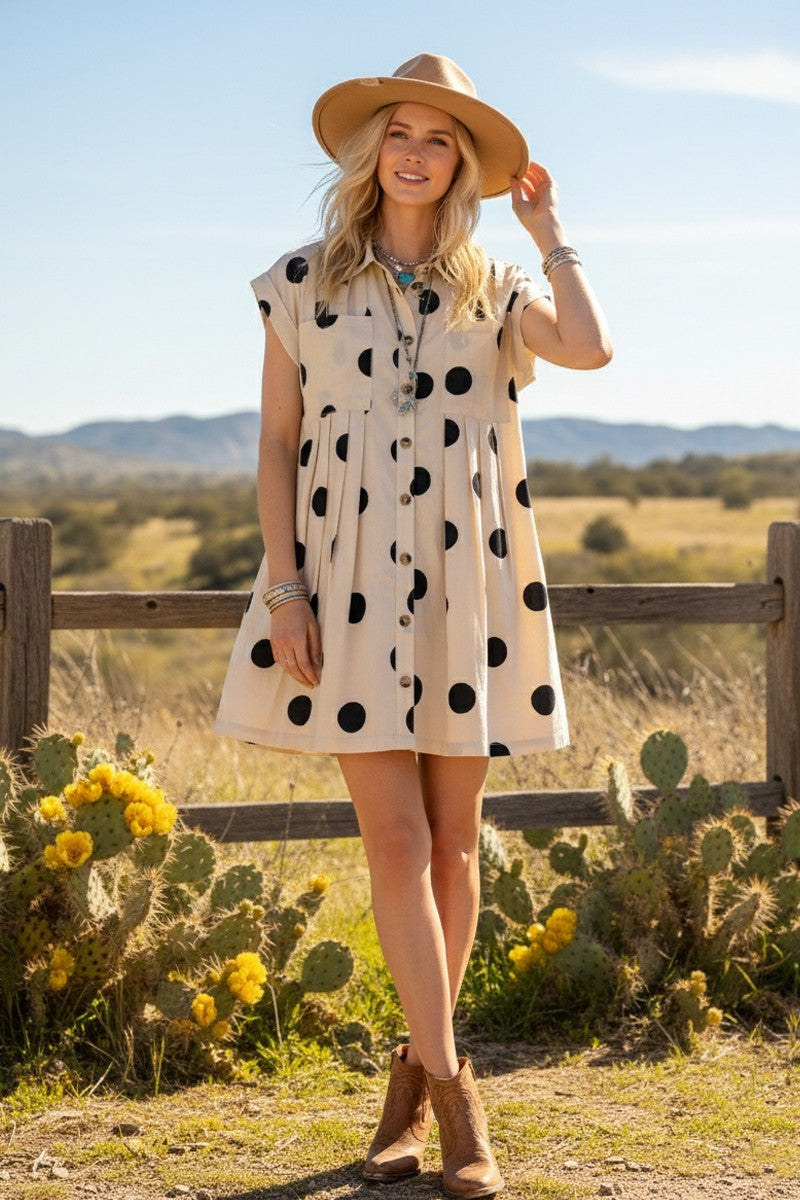 Polka Dot Poplin Mini Dress