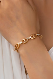 Sparkling Gold Link Chain Bracelet