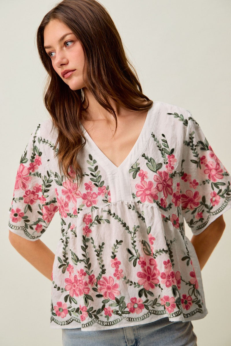Floral Embroidered Top