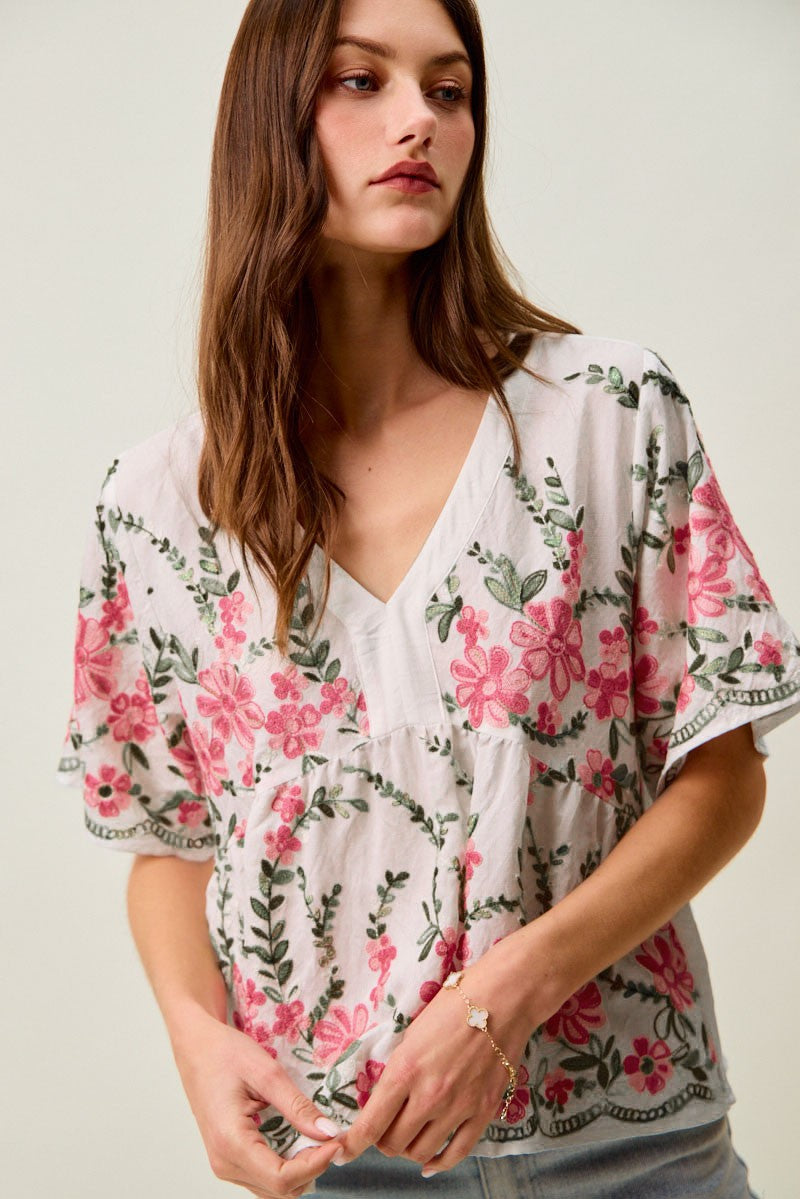 Floral Embroidered Top