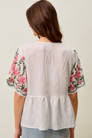 Floral Embroidered Top