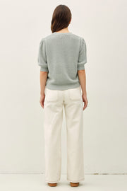 Short Sleeve Cable Knit Sweater