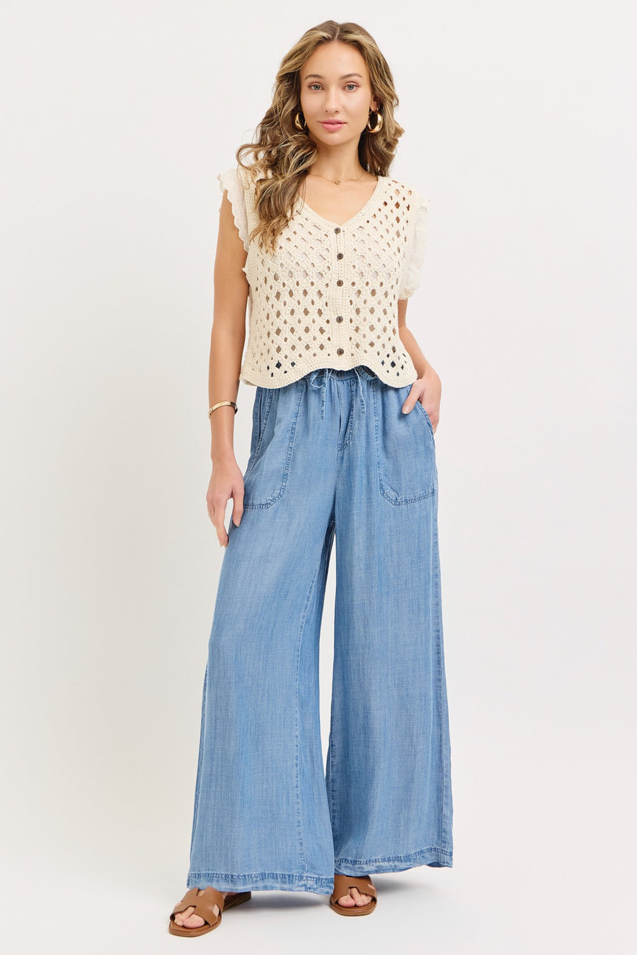 Wide-leg Tencel Pants