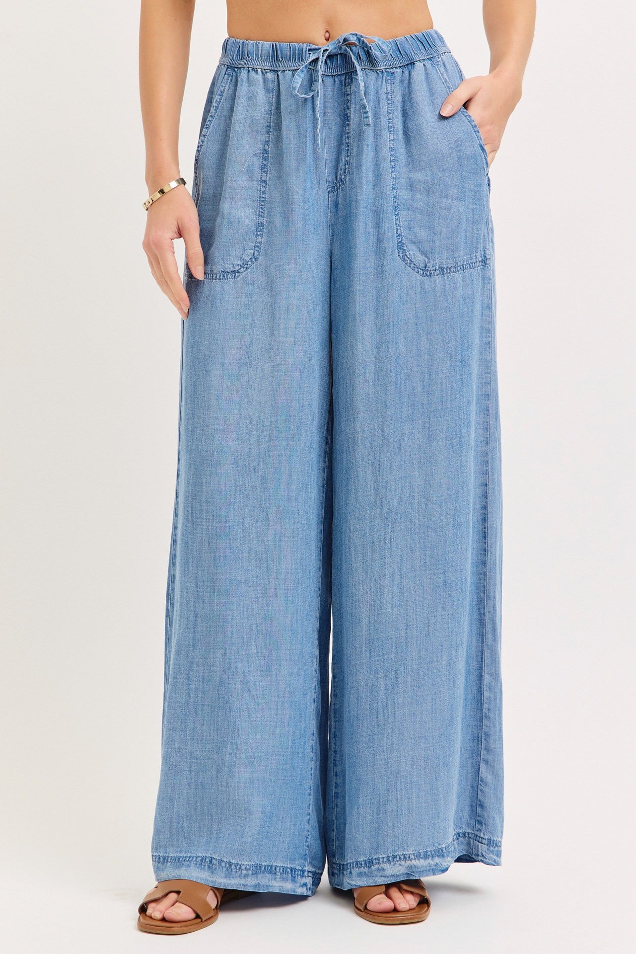 Wide-leg Tencel Pants