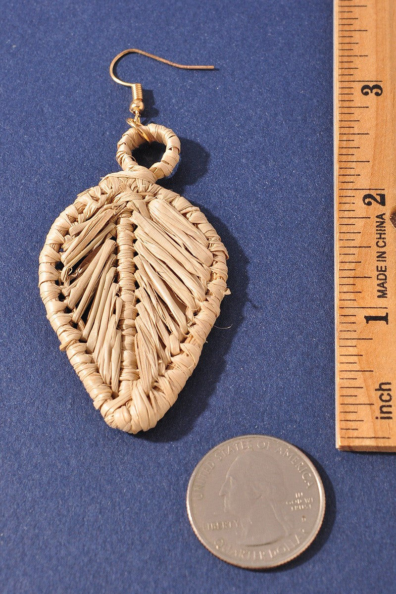 Woven Leaf Drop Earrings