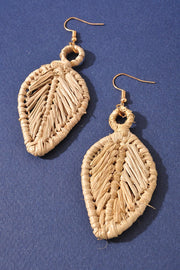 Woven Leaf Drop Earrings
