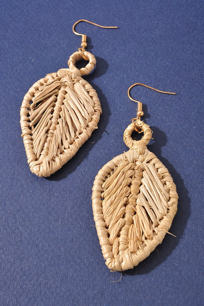 Woven Leaf Drop Earrings