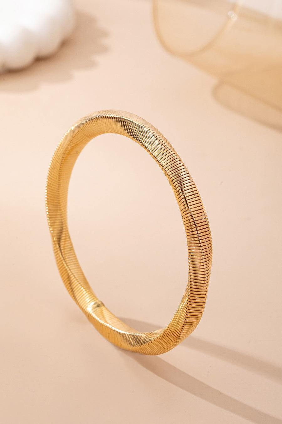 Gold-tone Flexible Omega Chain Bangle