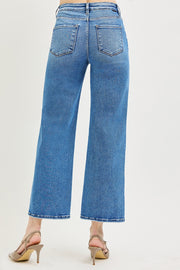 Tummy Control High Rise Crop Wide Jeans